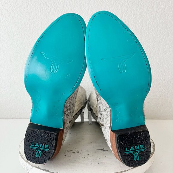 NEW Lane PLAIN JANE Hair on Hide Womens Cowboy Boots Sz 8 Tall Leather Cowhide - Picture 8 of 11